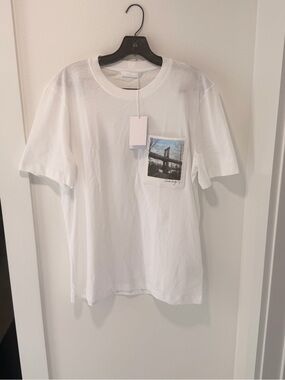 Helmut Lang White Bridge Postcard T-Shirt Mens Size medium Peter Do NWT